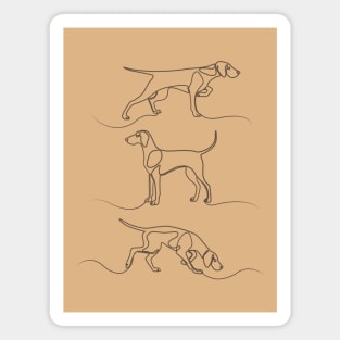 Continuous Line Weimaraners (Camel Background) Magnet